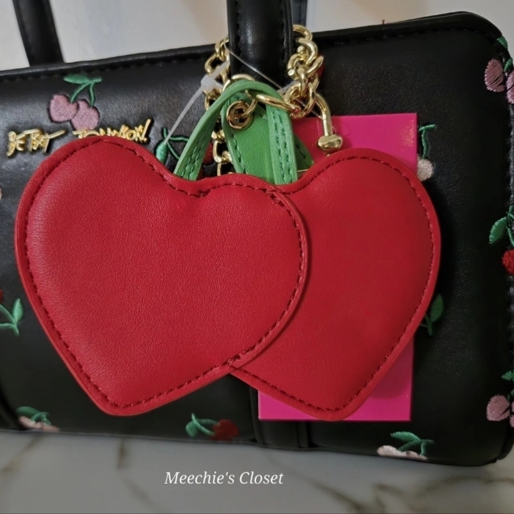 Betsey Johnson Red Cherry Charm Shoulder Bag NWT | Be Mine - Picture 8 of 15